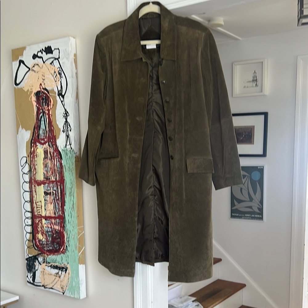 Terry Lewis Brown with hint of Green Suede Coat